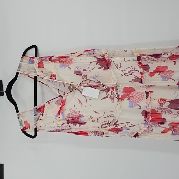 Boss Dabeata Chiffon Maxi Floral With Adjustable Ties Dress Size 14 - Picture 2 of 9